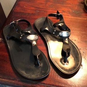 Michael Kors Black Jelly Thong Sandals